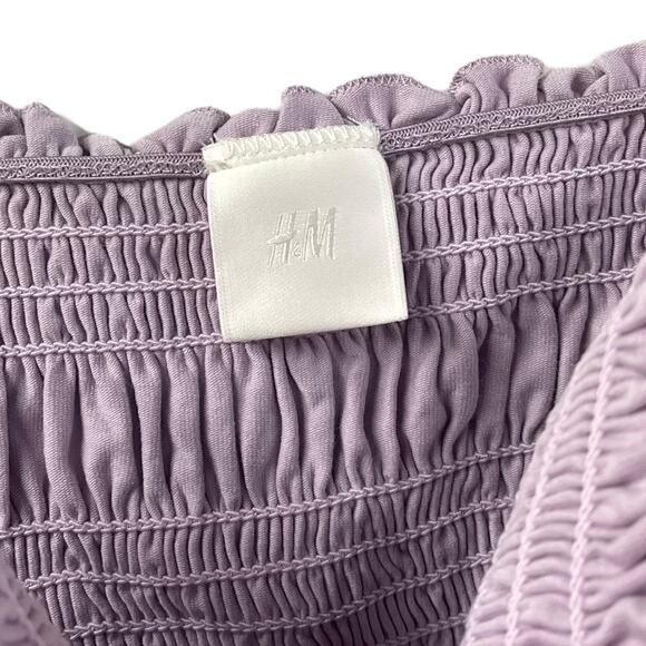 H&M Lavender Purple Scrunchy Tank Top Large Spaghetti Strap - Picture 4 of 8